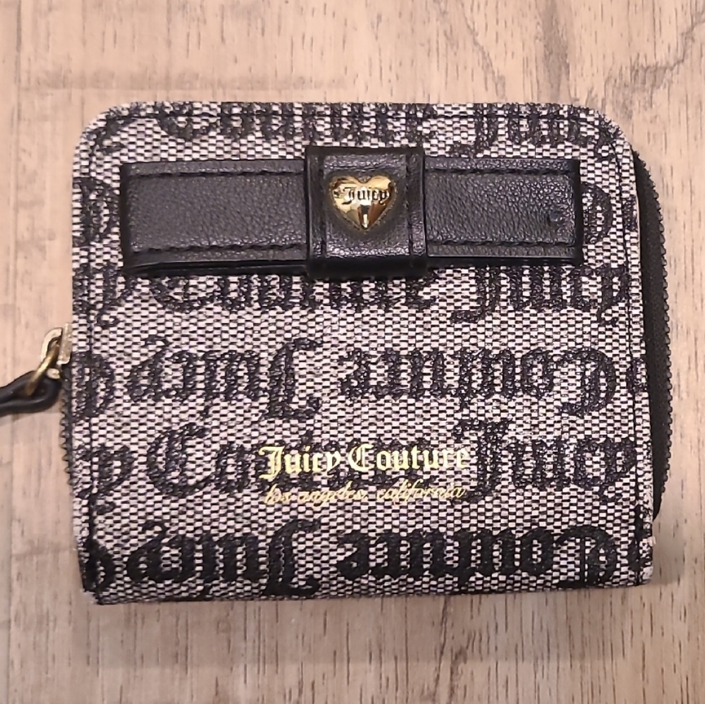 NWT Juicy Couture Monogram Black and Cream Wallet